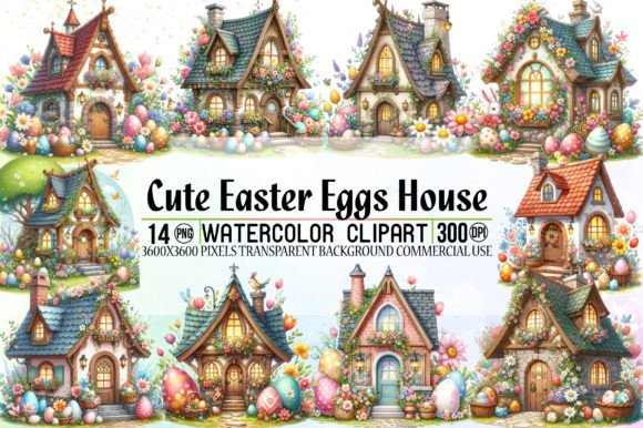 Cute Easter Eggs House Watercolor: A Whimsical Typeface for Playful Branding