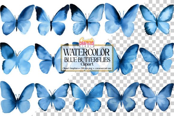 Elegant Blue Butterflies Watercolor PNG for Stunning Designs