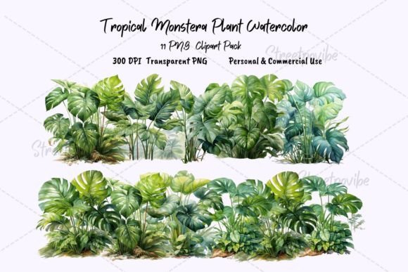 Tropical Leaves Watercolor Clipart: Design Asset Guide