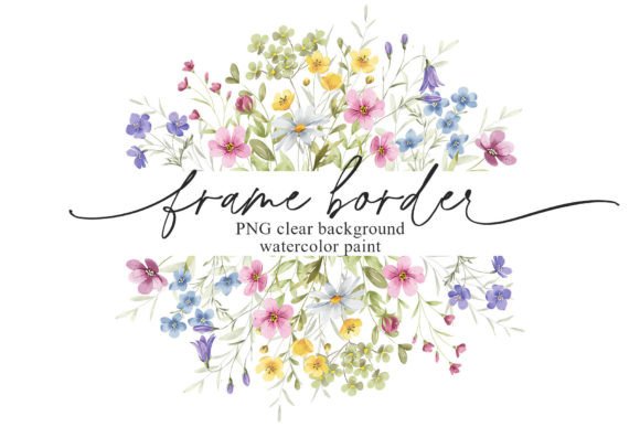 Watercolor Floral Frames, Borders & Banners for Design
