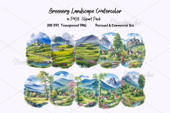 Watercolor Landscapes for Modern Design