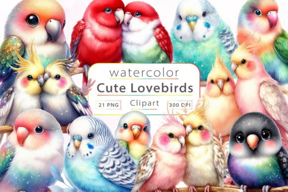 Watercolor Lovebirds Clipart Set: A Creative Asset Worth a Closer Look