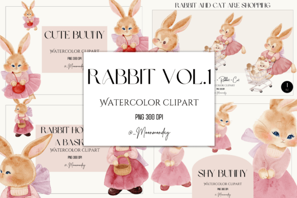 Watercolor Rabbit Bundle Vol.1: A Font with a Brushstroke Soul