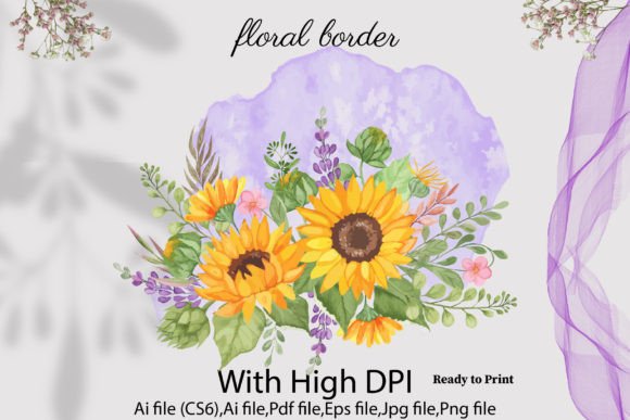 Watercolor Spring Floral Frame in Design
