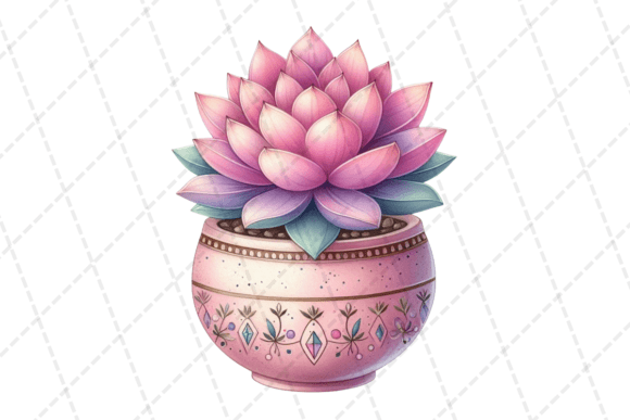 Watercolor Succulent in a Decorative Pot: A Display Font with Organic Appeal