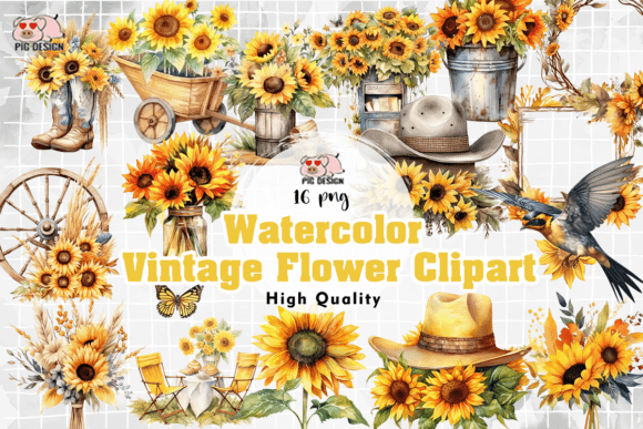 Watercolor Vintage Flower Clipart PNG: A Designer’s Essential Guide